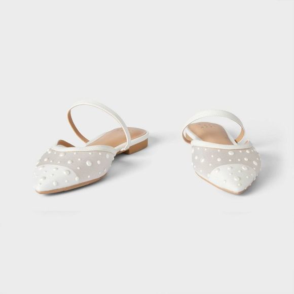 Open Box - A New Day - Women's Vienna Mesh Mule Flats - A New Day Cream 9 Cream - Picture 4 of 4